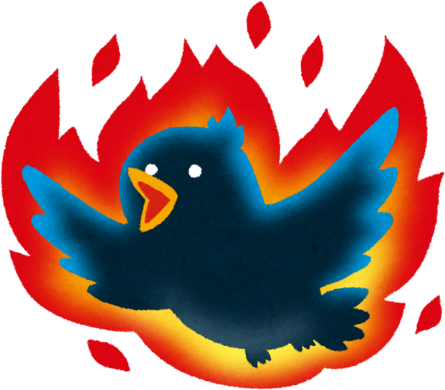 Illustration of a Blue Bird Engulfed in Flames